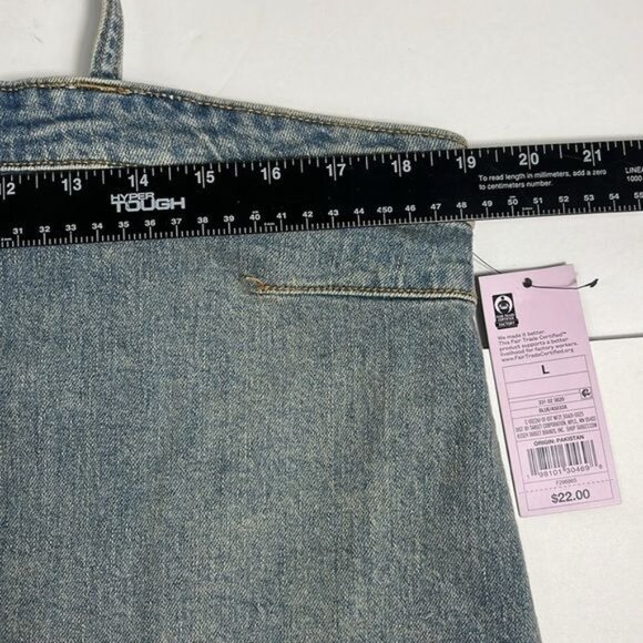 Wild Fable Denim Bustier Crop Top With Adjustable Straps Womens Sz L - Picture 7 of 8